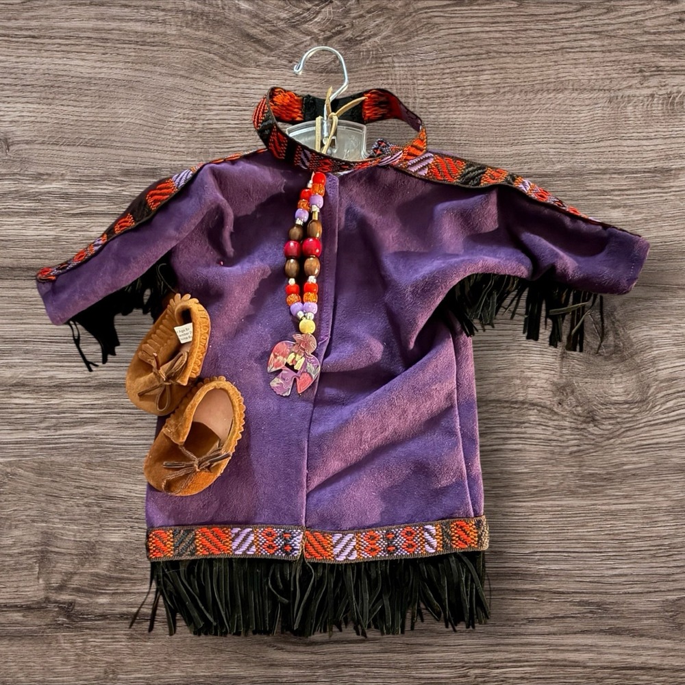 Native American Inspired Doll Outfit Set Moccasins Fringe 18" AG Size